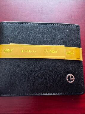 Black Leather Men's Card Holder Wallet